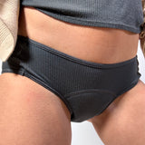 Grey Leakproof TENCEL™ Brief Period Underwear Front Detail Shot