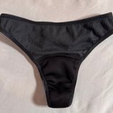 Grey Leakproof TENCEL Period Underwear Thong Flatlay